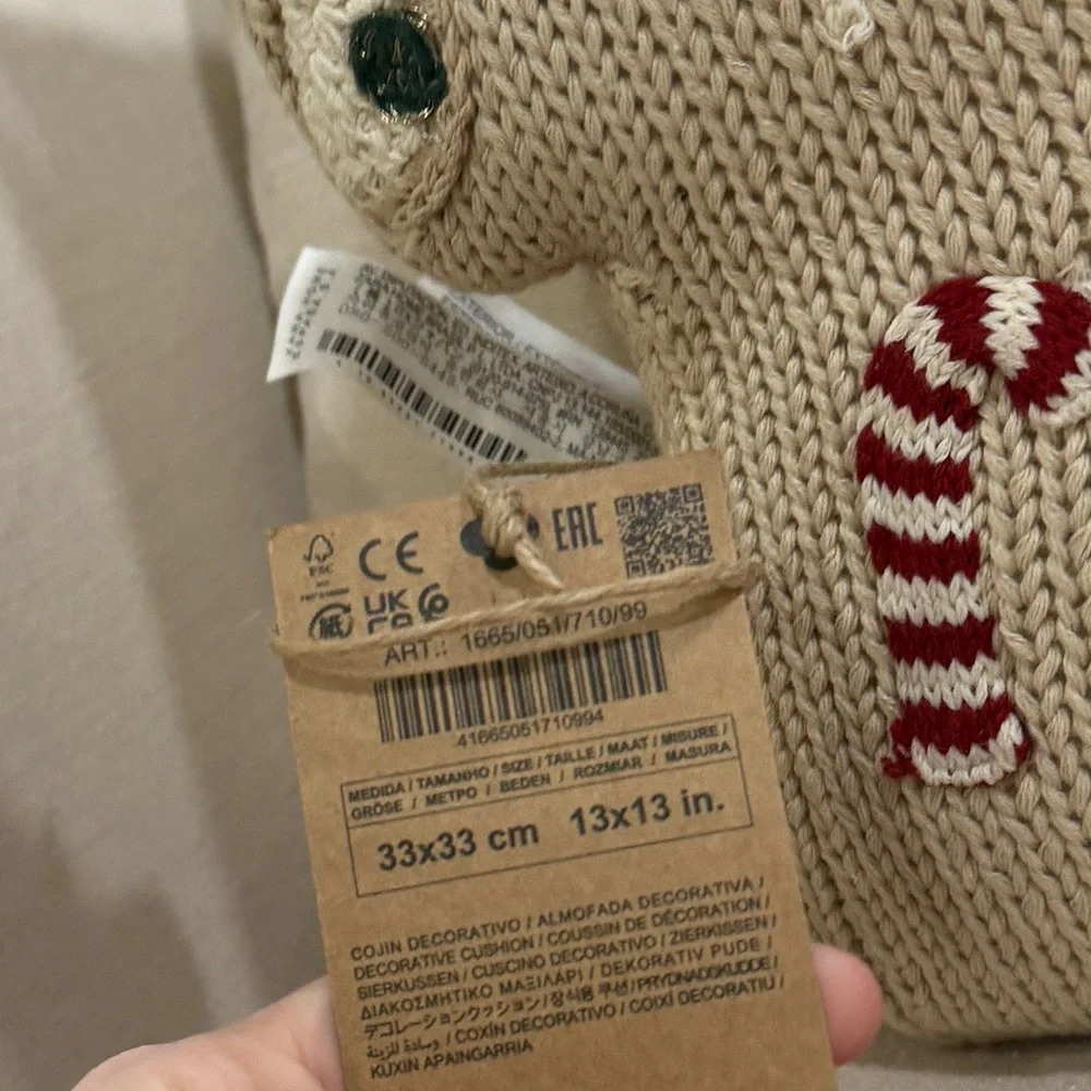 Zara Home Christmas pillow gingerbread house crochet knit decor holidays - Picture 3 of 11